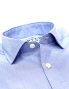 Camisa sport fil a fil lisa Azul
