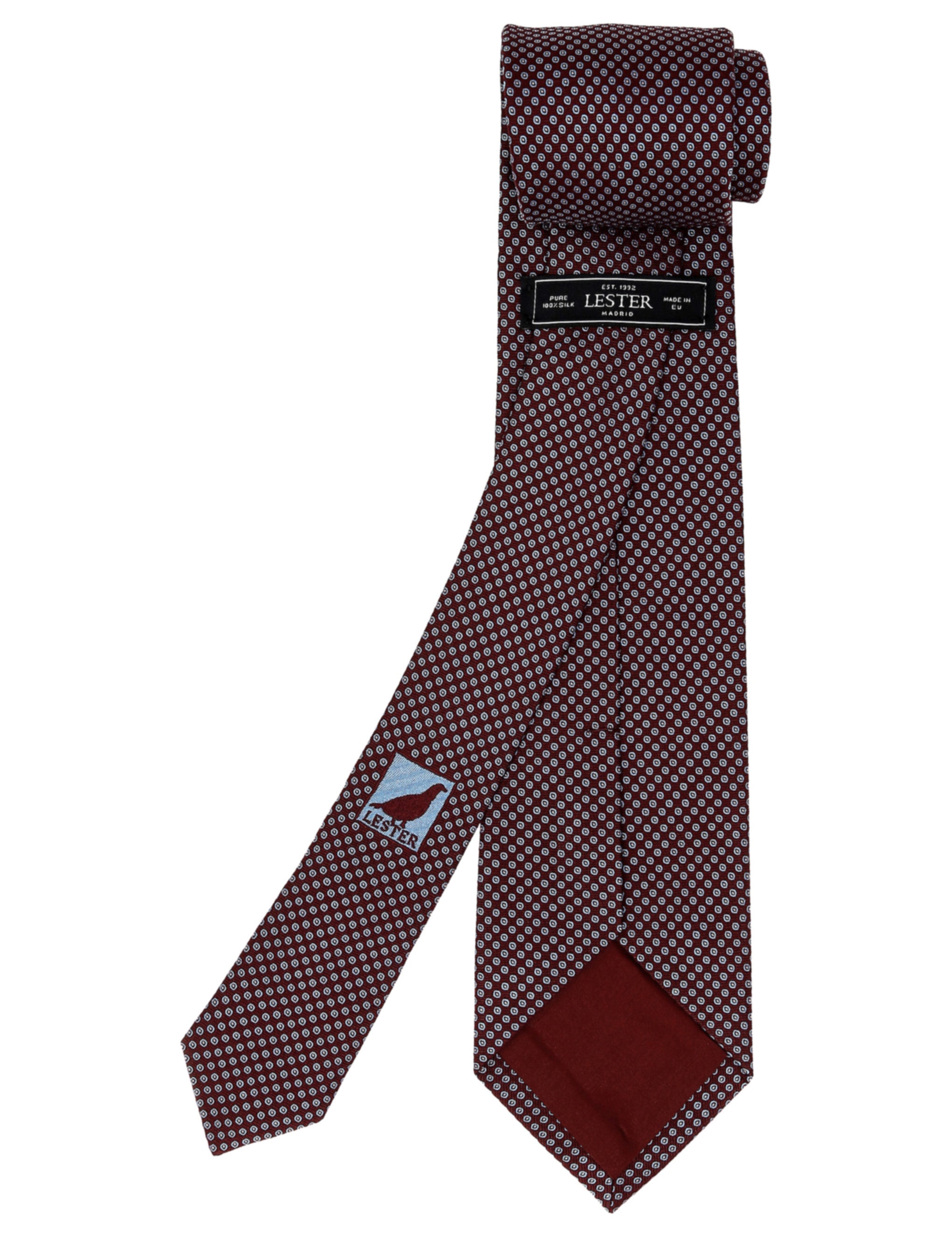 Corbata falso pois Burdeos/azul