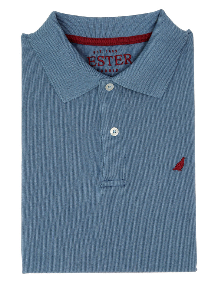 Polo pique manga corta Azul medio