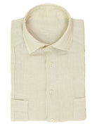 Camisa lino jaretas Crudo