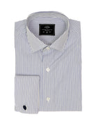 Camisa vestir raya blanca Azul oscuro