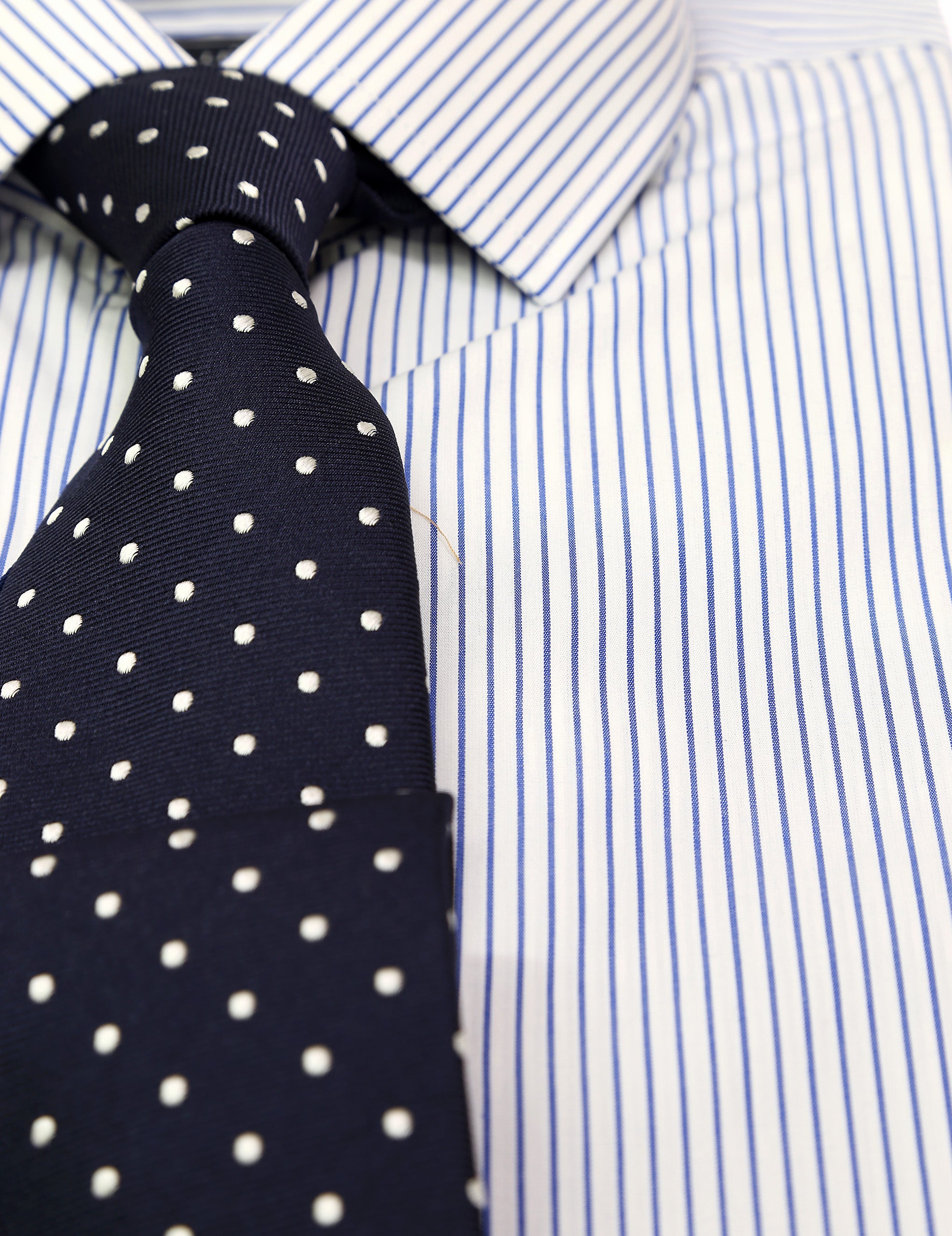 Camisa vestir raya blanca Azul oscuro
