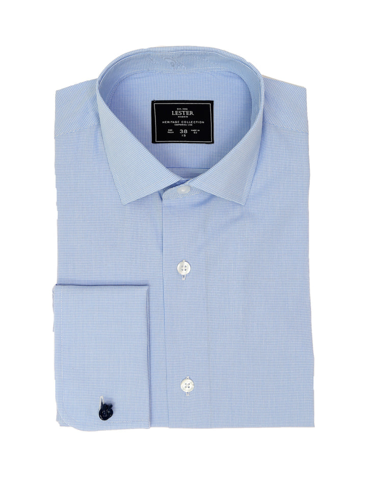 Camisa vestir vichy Azul