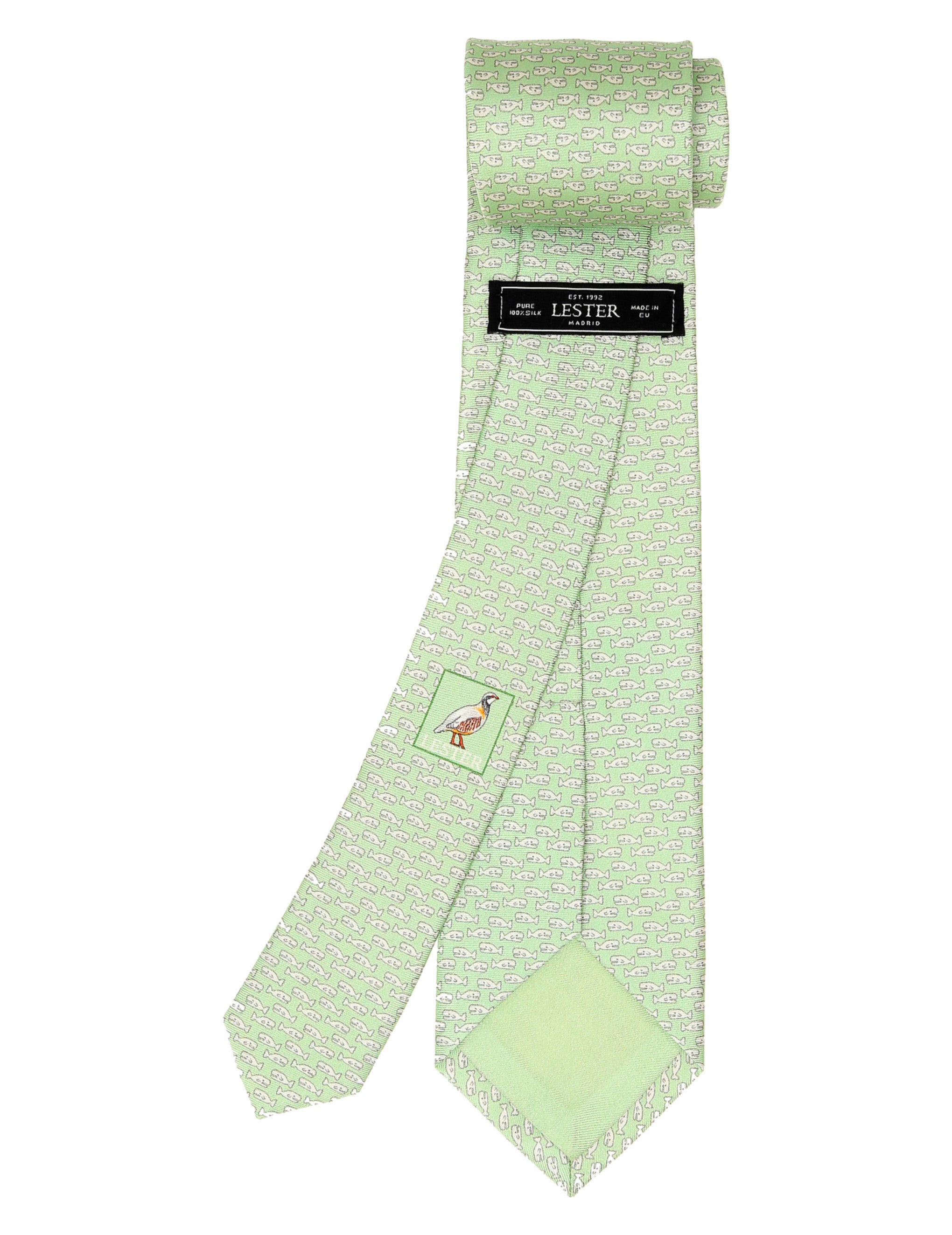 Corbata ballenas Verde/gris