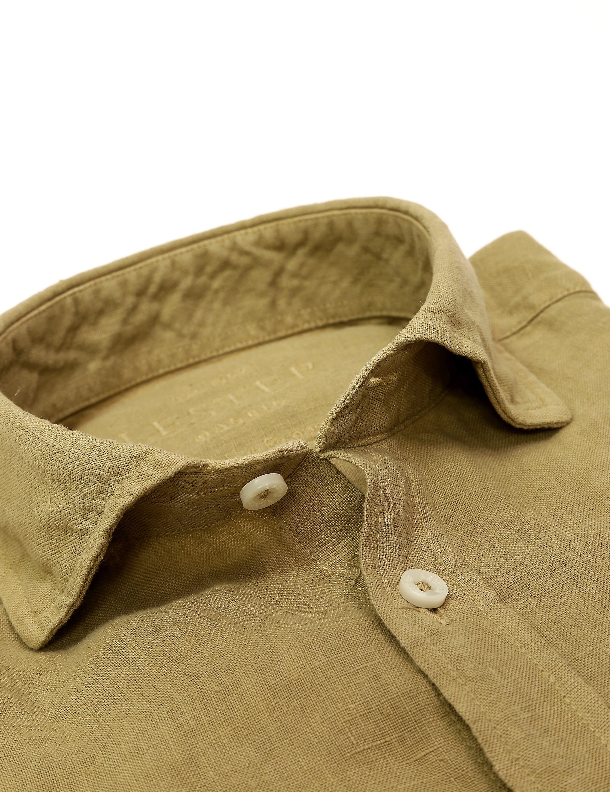 Camisa lino lisa lavada Beige
