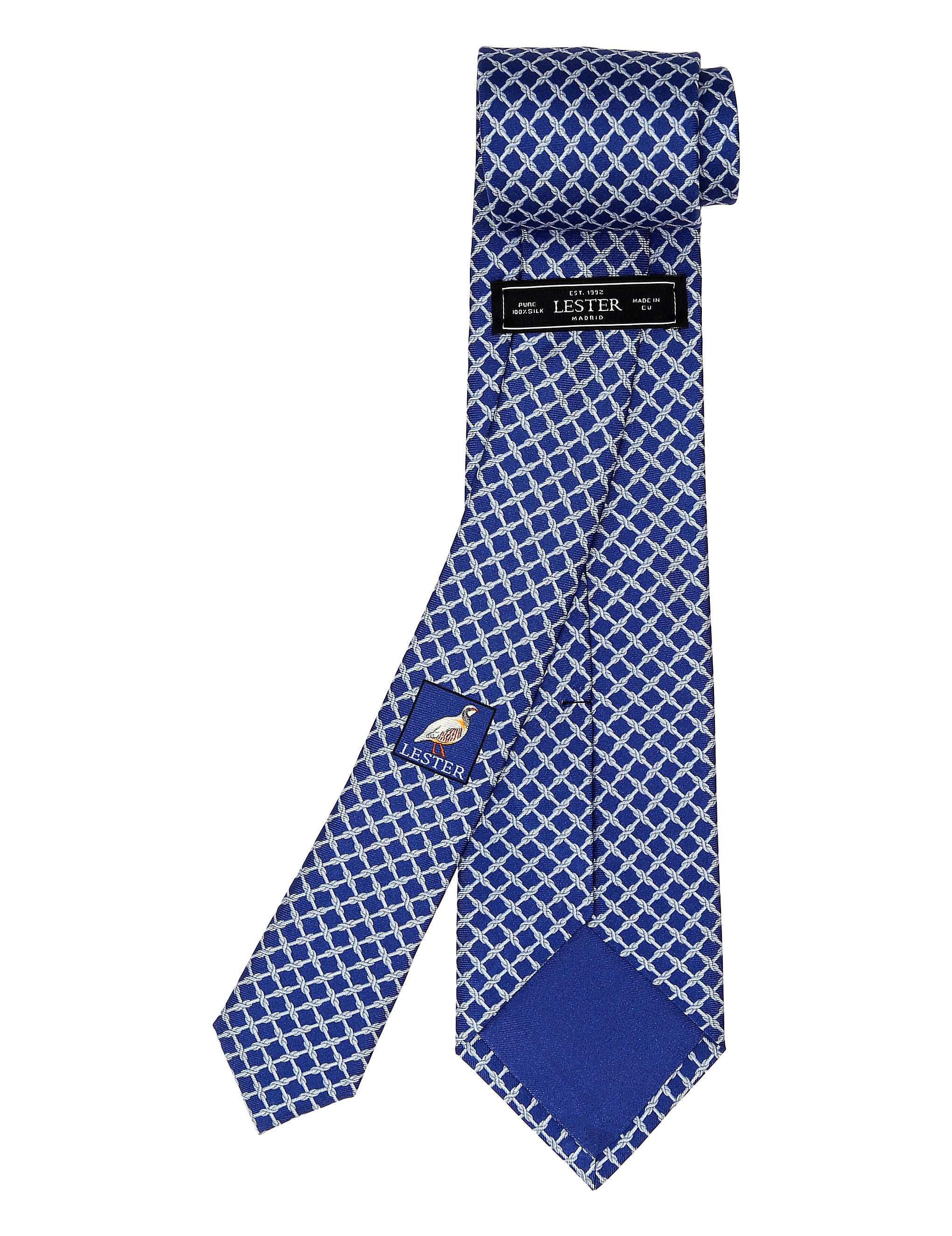 Corbata cadena nudo Azul/azul