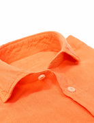Camisa lino lisa lavada Naranja