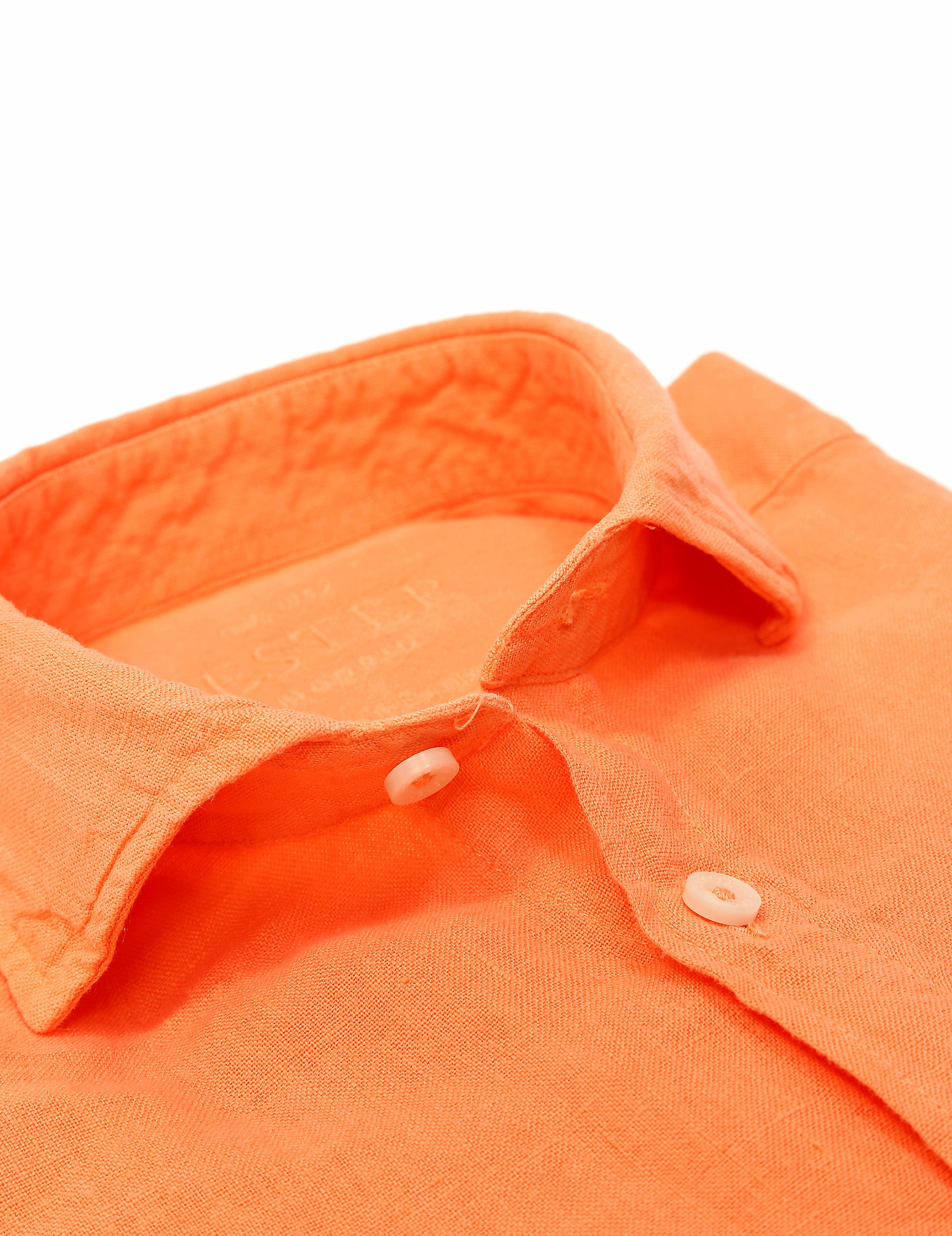Camisa lino lisa lavada Naranja