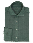 Camisa lino lisa lavada Verde medio