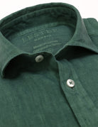 Camisa lino lisa lavada Verde medio