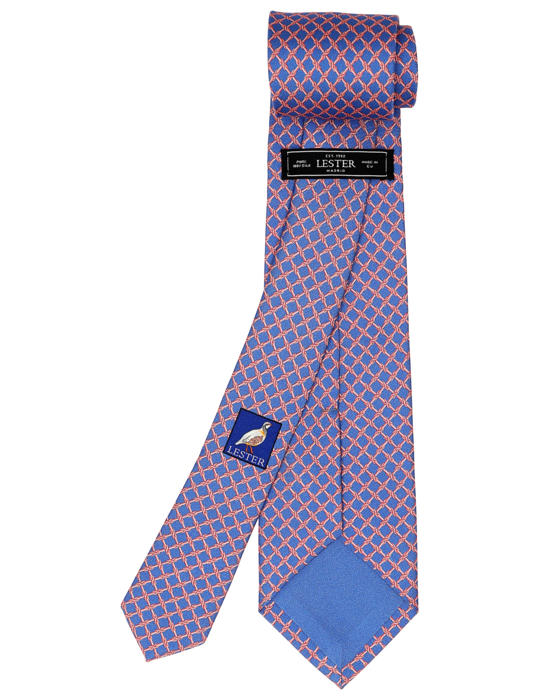 Corbata cadena nudo Azul/rosa