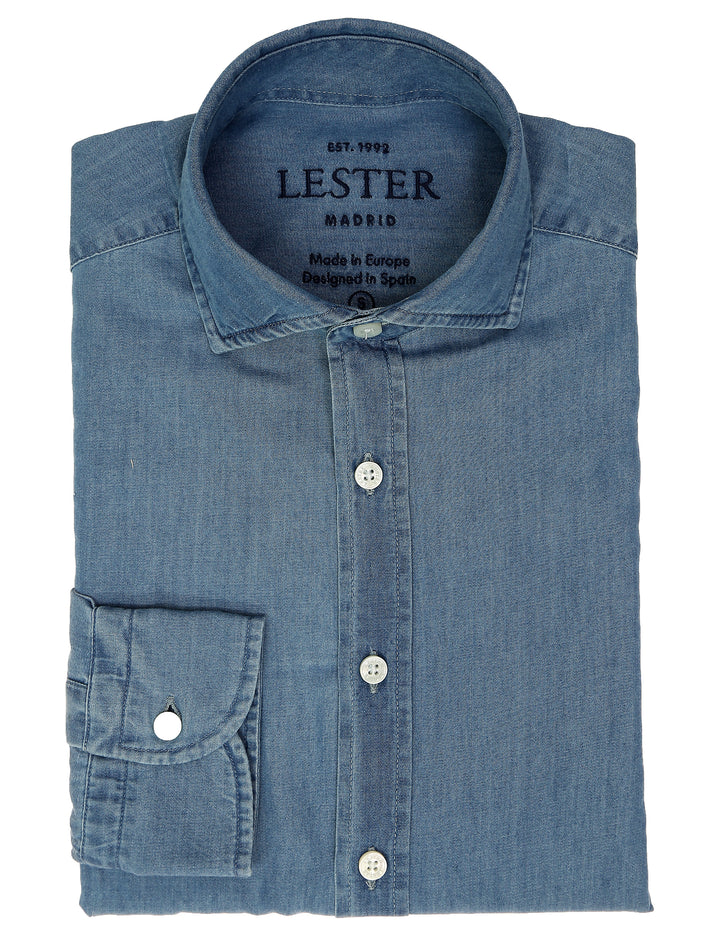 Camisa sport denim Azul