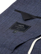 Chaqueta cuadros lino Azul