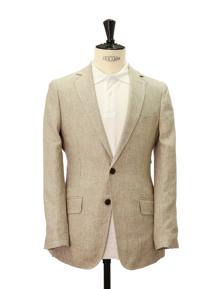 Chaqueta lino espiga Beige