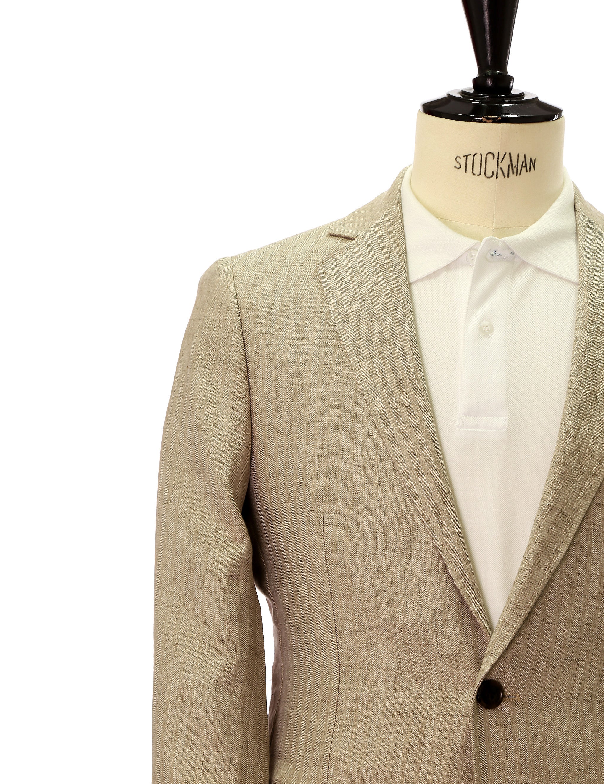 Chaqueta lino espiga Beige