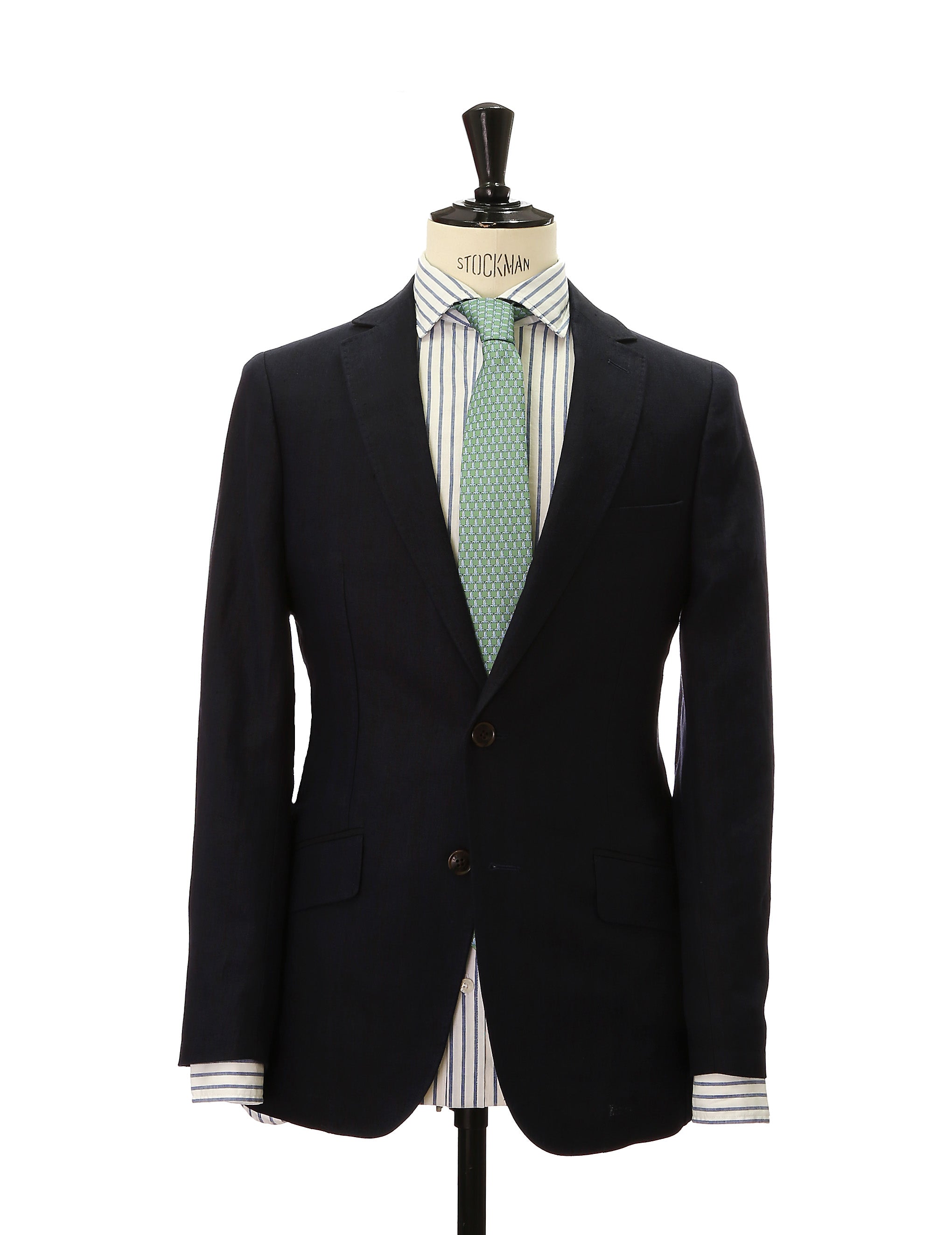 Chaqueta lino espiga Azul oscuro