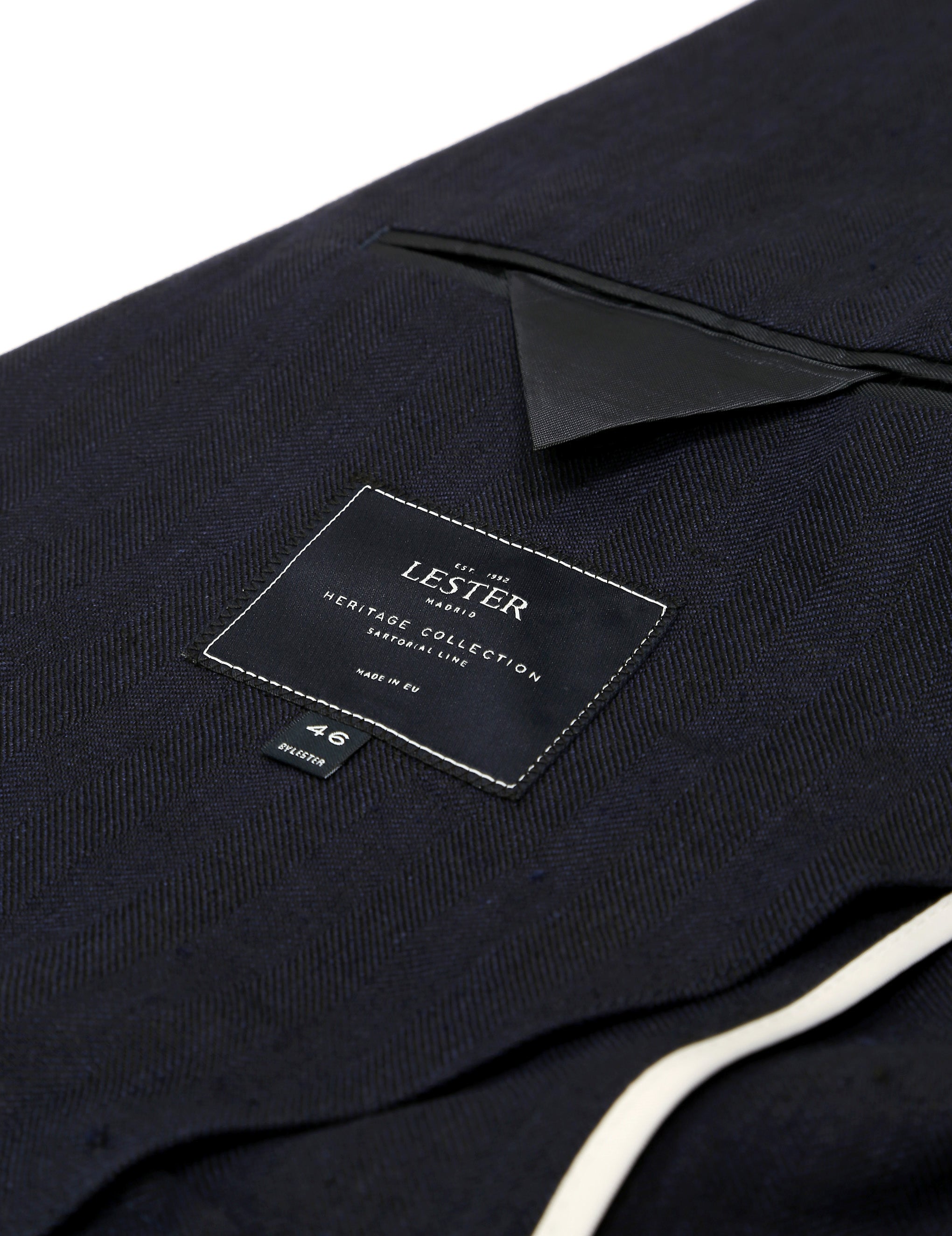 Chaqueta lino espiga Azul oscuro