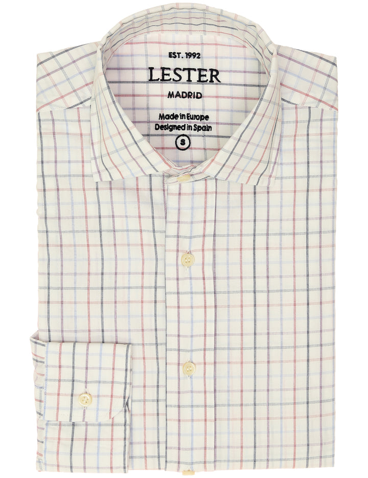 Camisa sport cuadro Azul/rosa