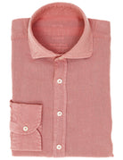 Camisa lino lisa lavada Rosa