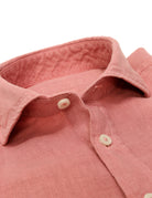 Camisa lino lisa lavada Rosa