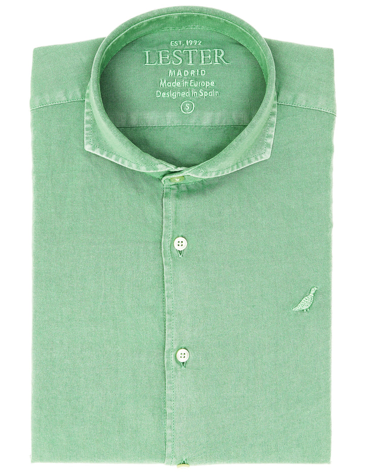 Camisa lino algodón lavada Verde claro