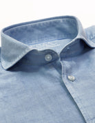 Camisa lino algodón lavada Azul claro