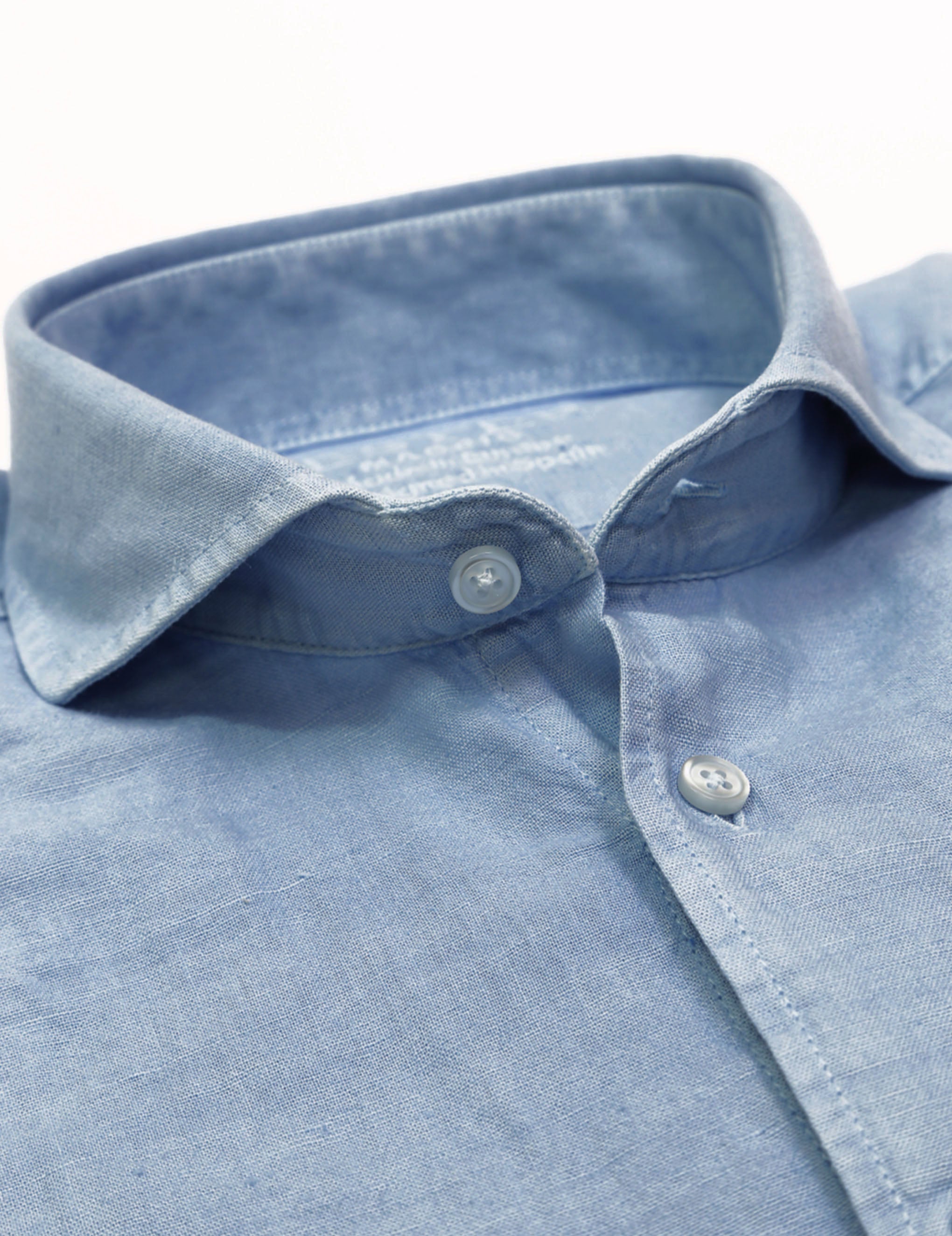Camisa lino algodón lavada Azul claro