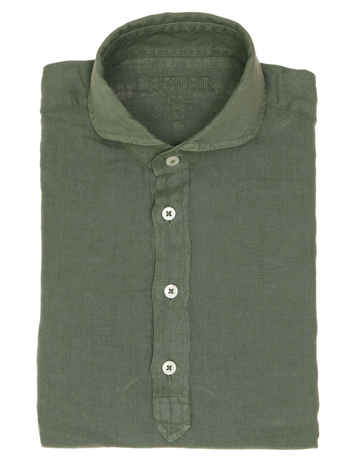 Polera lino Verde caza