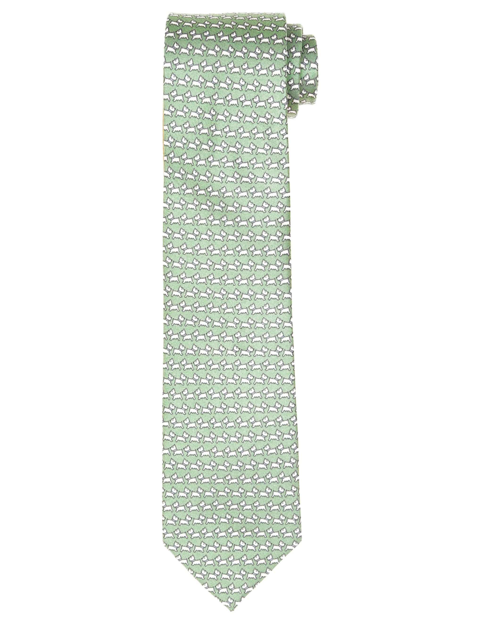 Corbata perritos Verde/gris