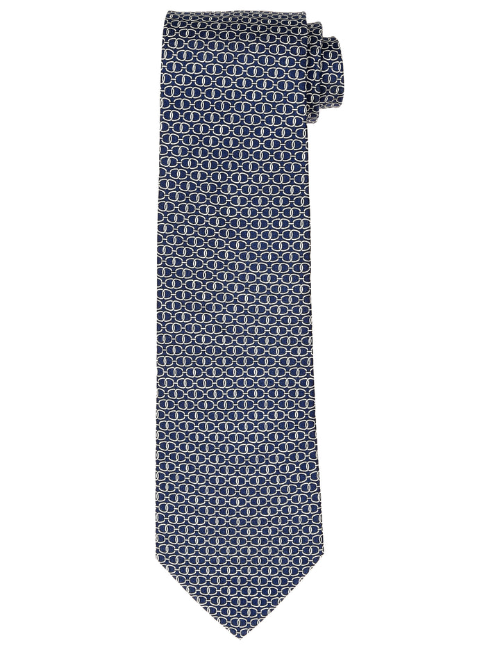 Corbata cadena horizontal Azul/blanco