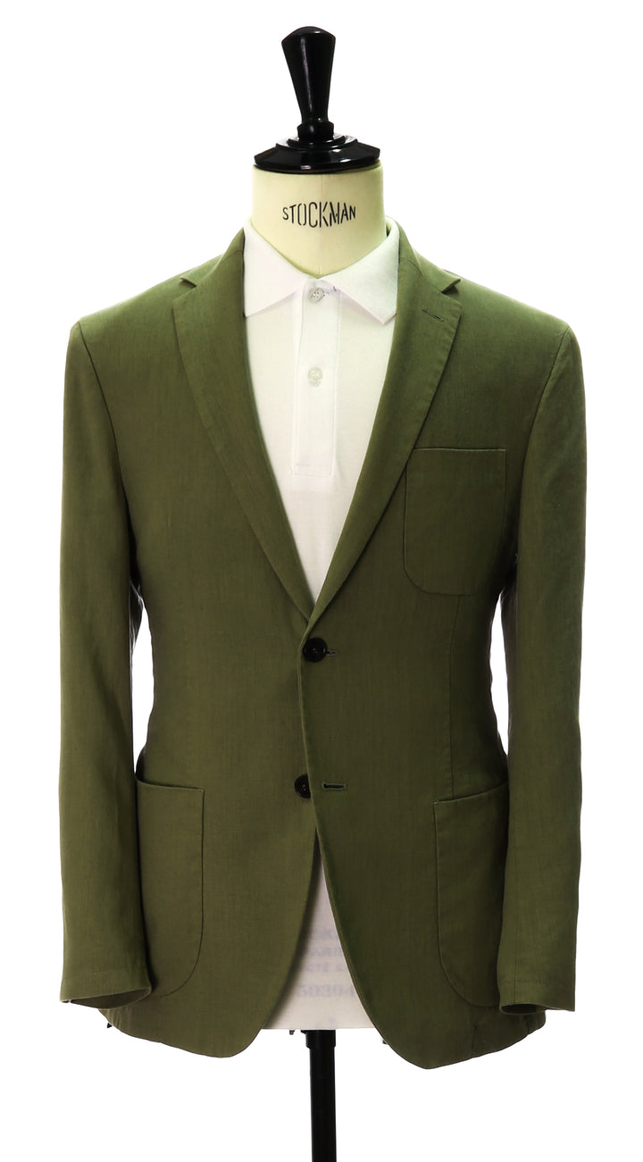 Chaqueta lino lavada Verde