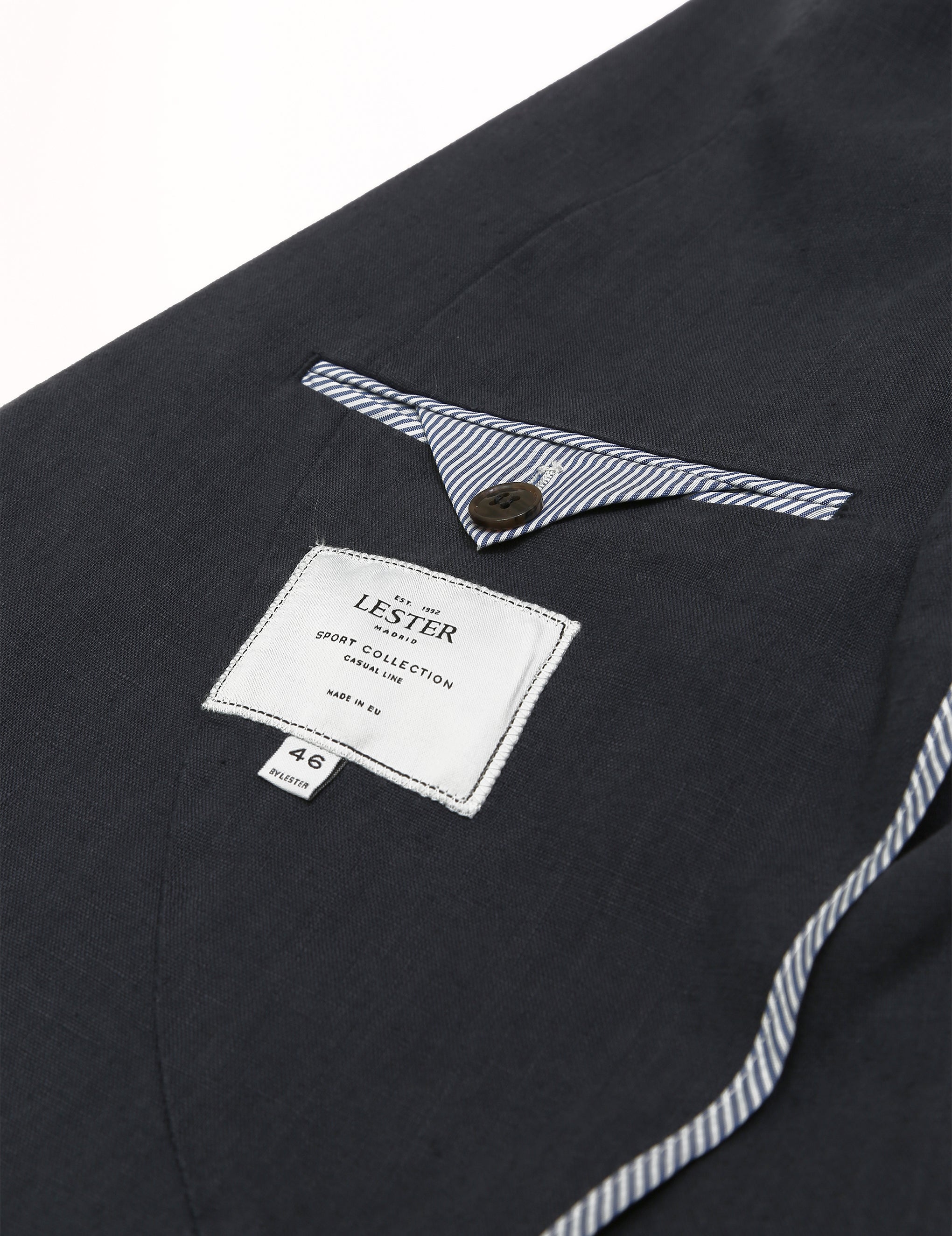 Chaqueta lino lavada Azul