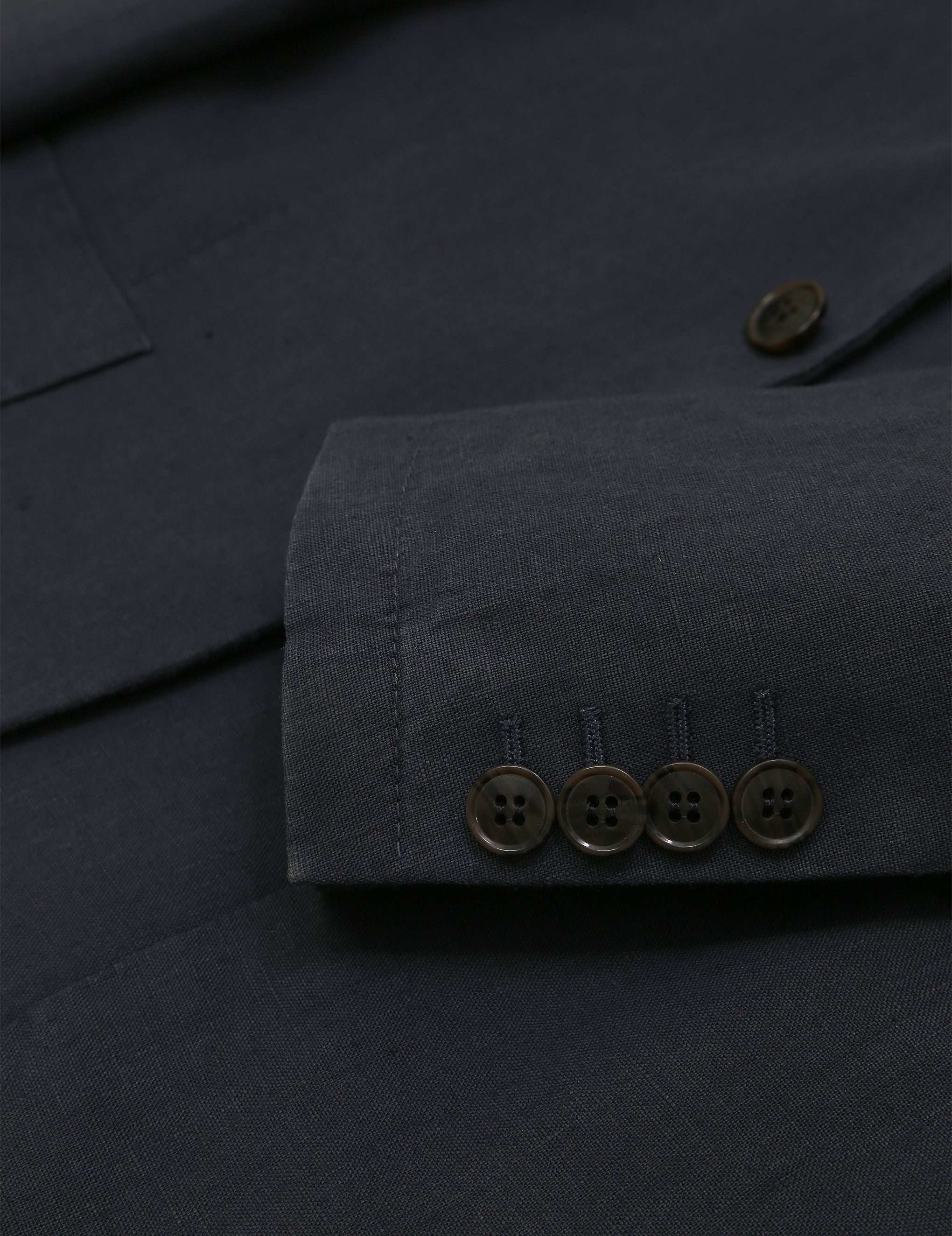 Chaqueta lino lavada Azul