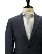 Chaqueta lino lavada Azul