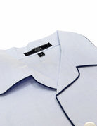 Pijama corto raya fina Azul