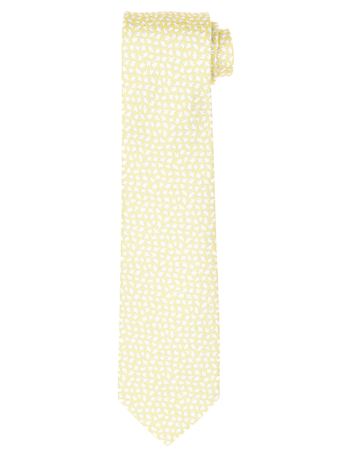 Corbata hojas Amarillo/gris