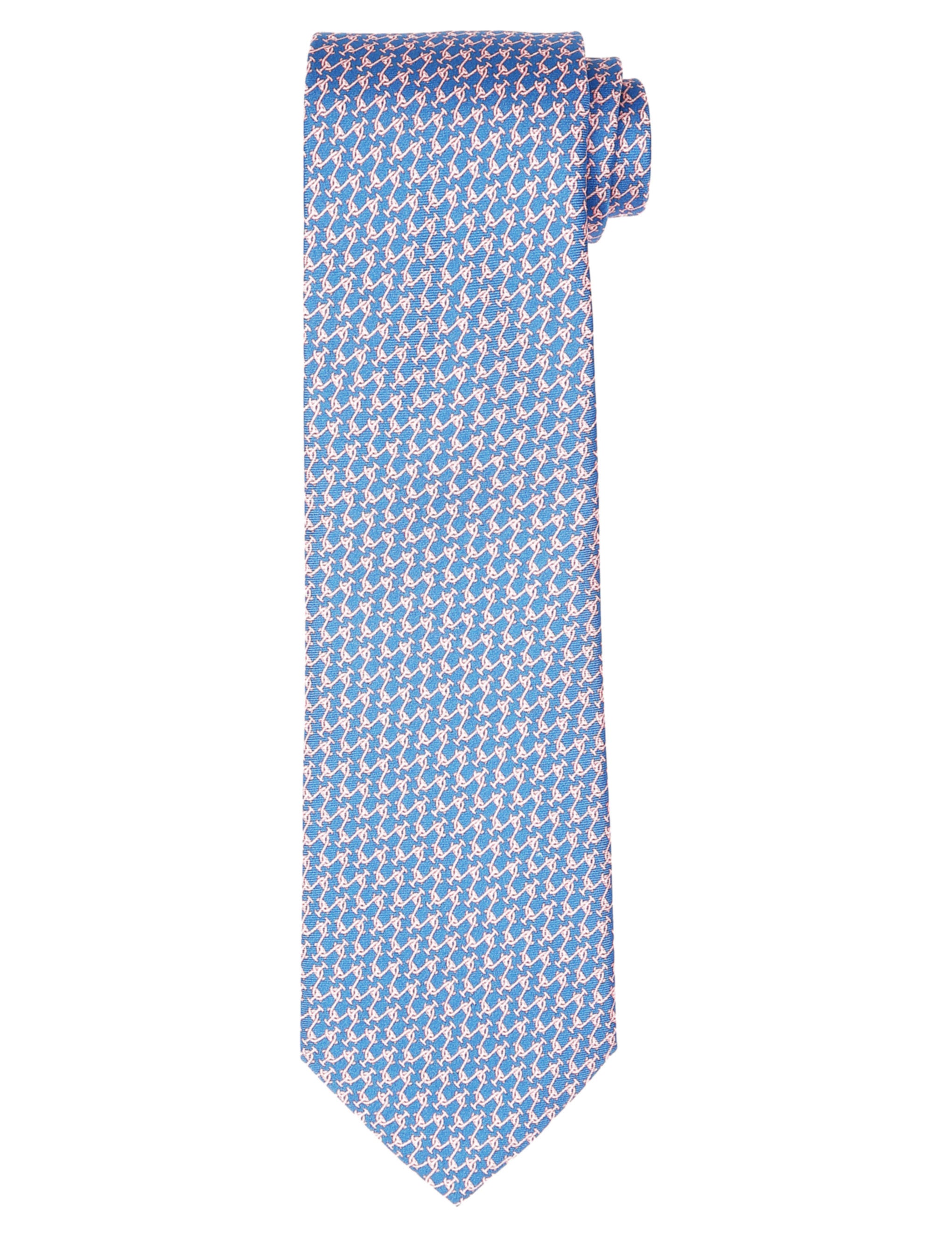 Corbata cadena anclas Azul/rosa