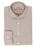 Camisa sport oxford doble raya Azul/rojo