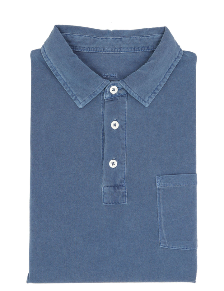 Polo jersey lavado Azul oscuro