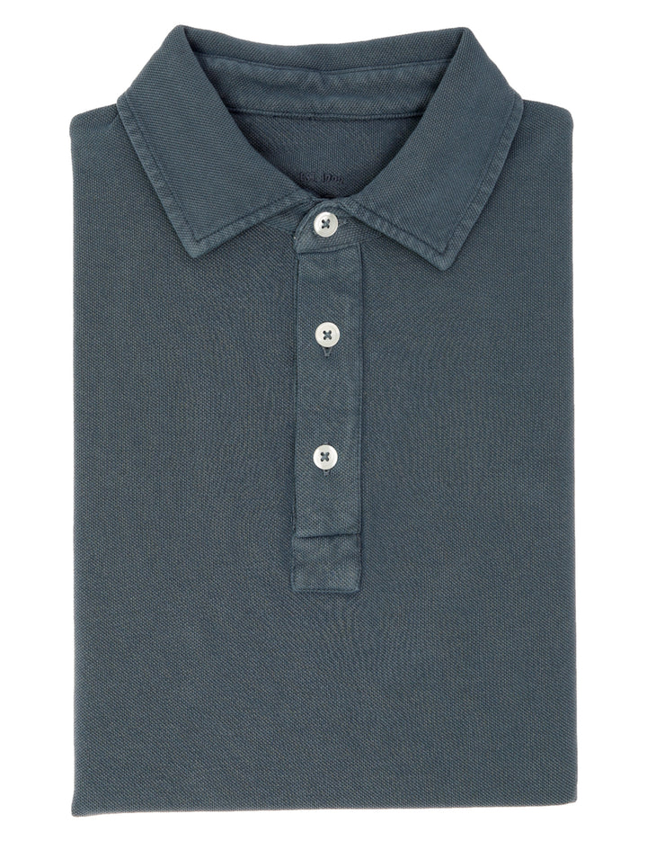 Polo pique lavado Azul oscuro