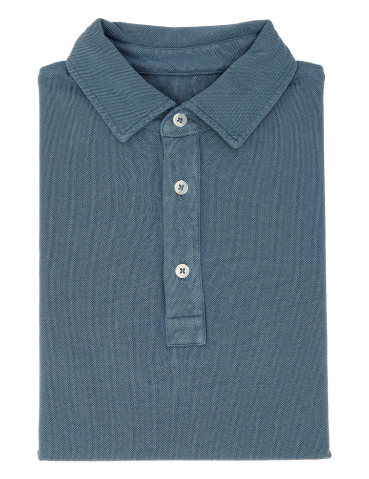 Polo pique lavado Azul medio