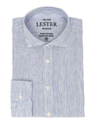 Camisa sport lino raya media Azul