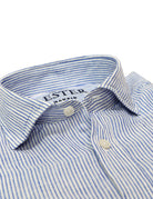 Camisa sport lino raya media Azul