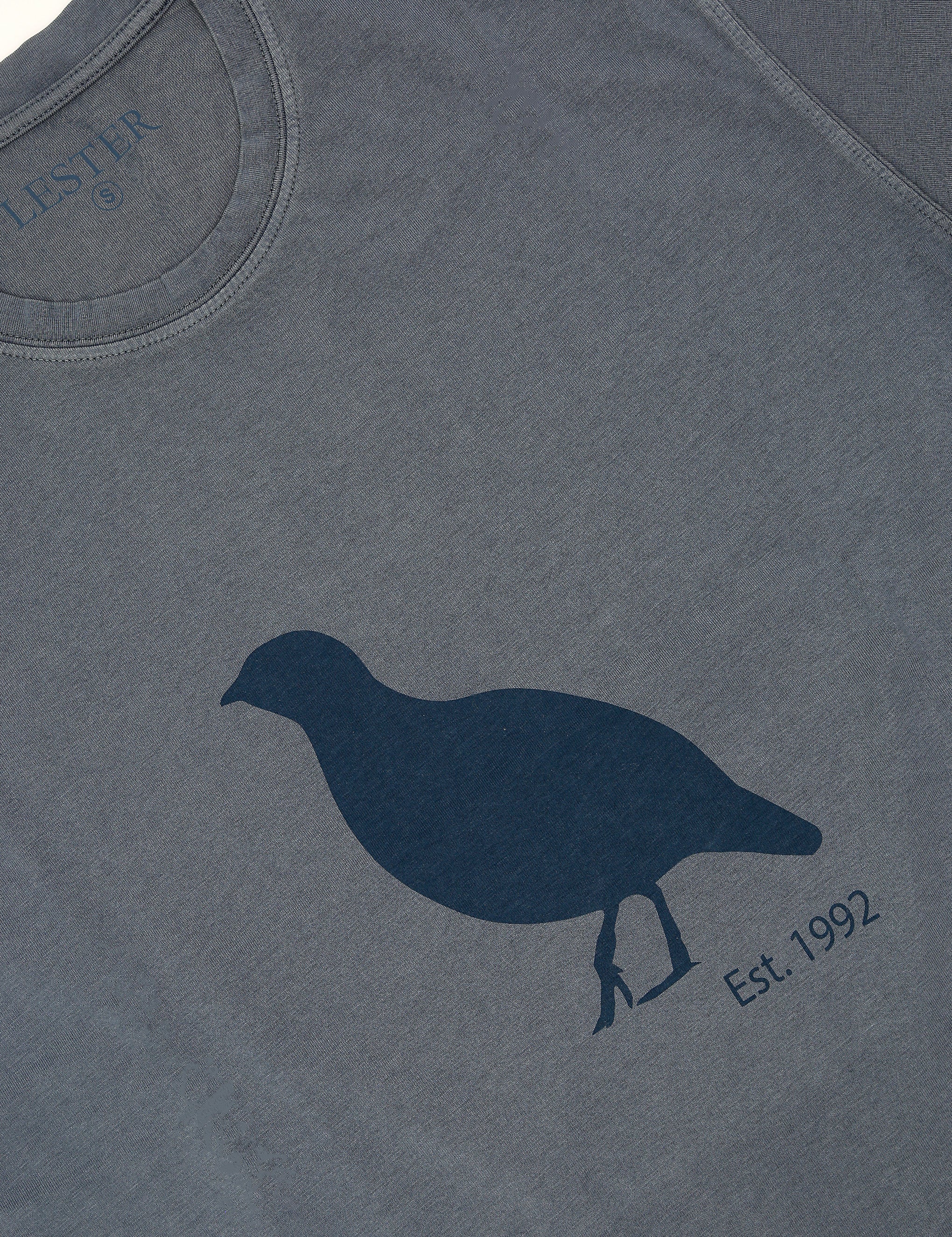 Camiseta lavada perdiz Azul