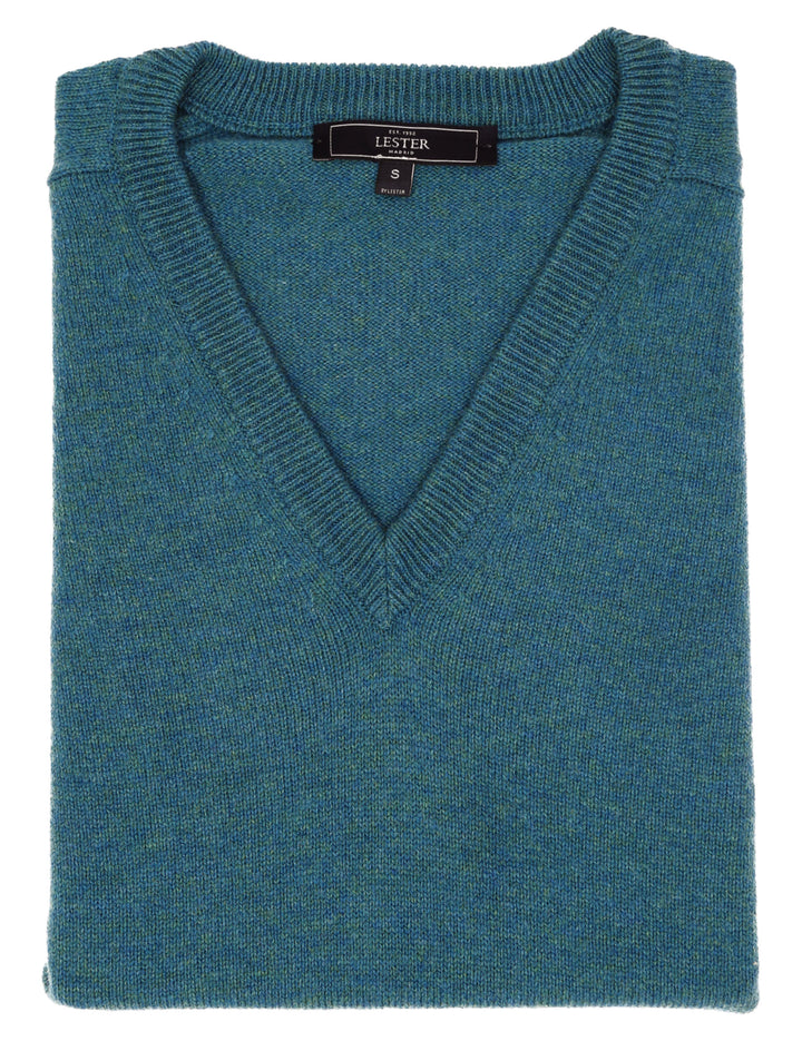 Jersey lana pico Verde agua