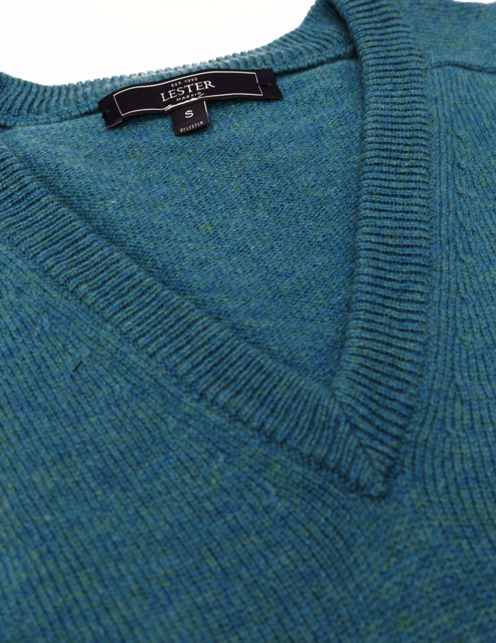Jersey lana pico Verde agua