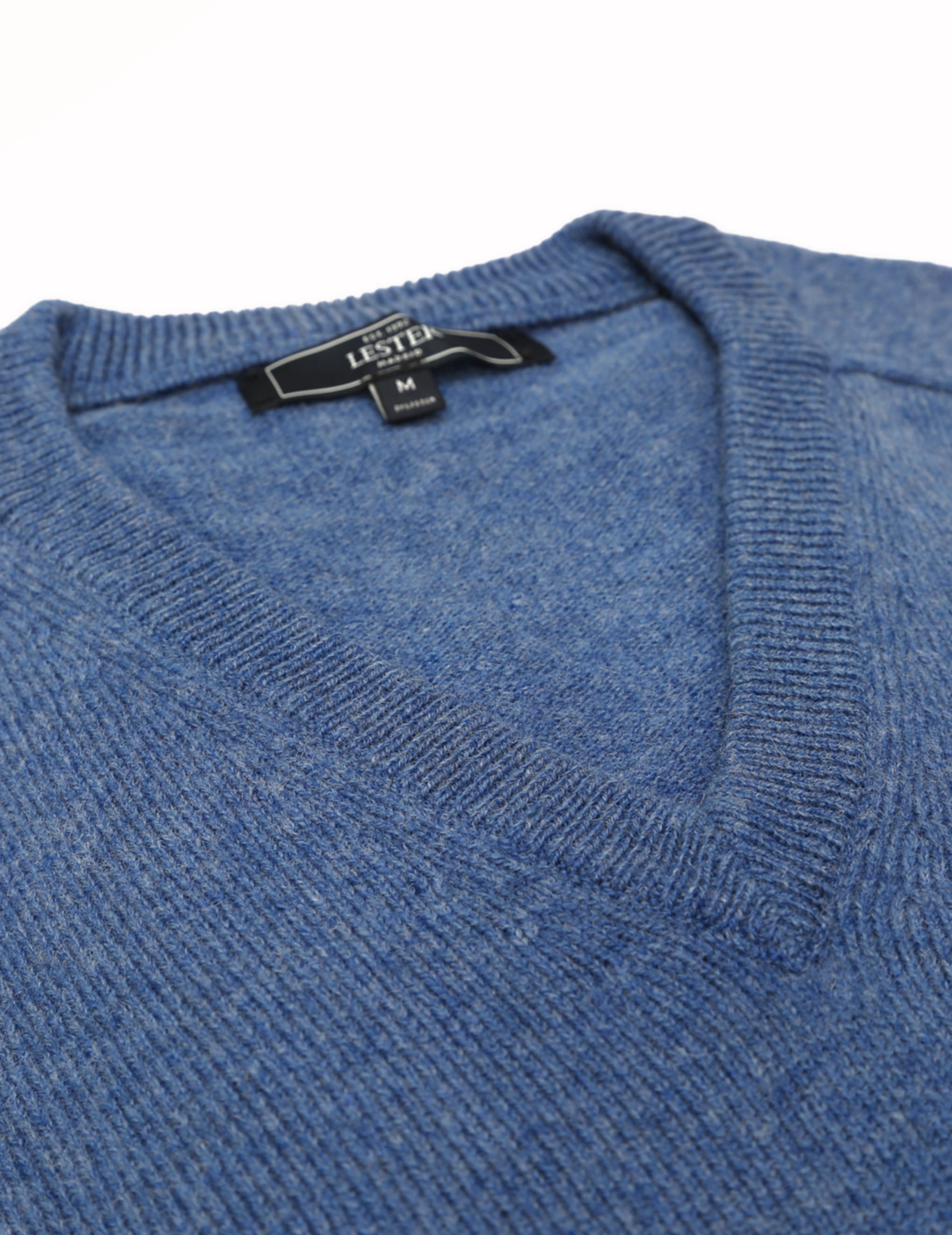 Jersey lana pico Azul medio
