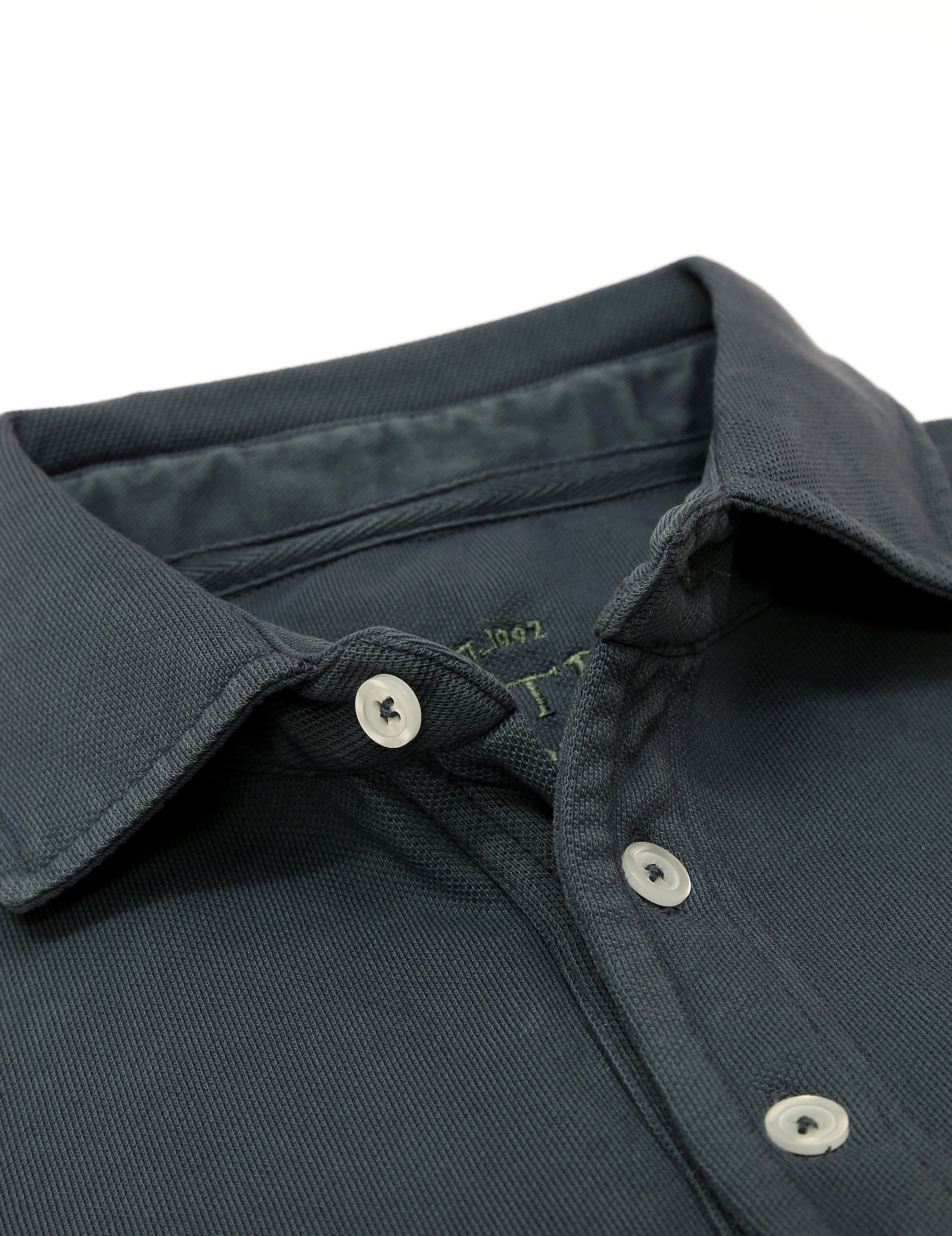 Polo pique manga larga Azul oscuro