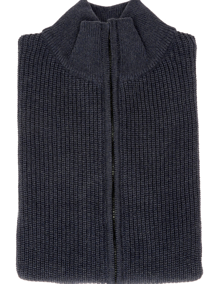 Cardigan  algodón cremallera Azul