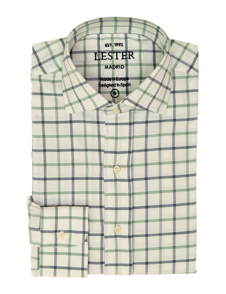Camisa sport viela cuadro grande Azul/verde